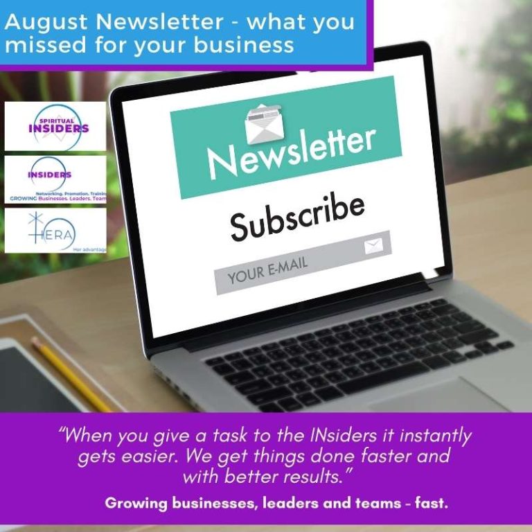 August Newsletter – what you missed for your business